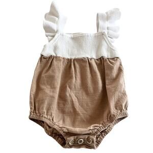 Hadas Girls Mixed Media Knit Summer Romper size 9-12 months